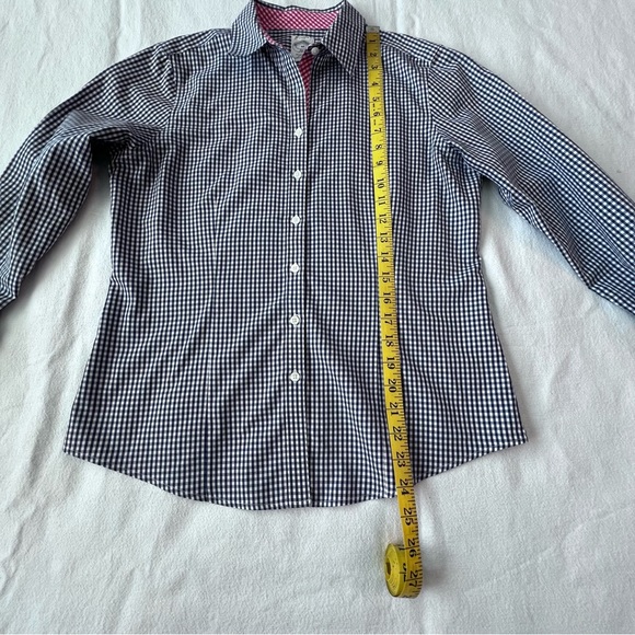 Brooks Brothers Blue and White Checkered Shirt‎ w/Pink Accents Preppy Women’s 8P - Picture 8 of 10